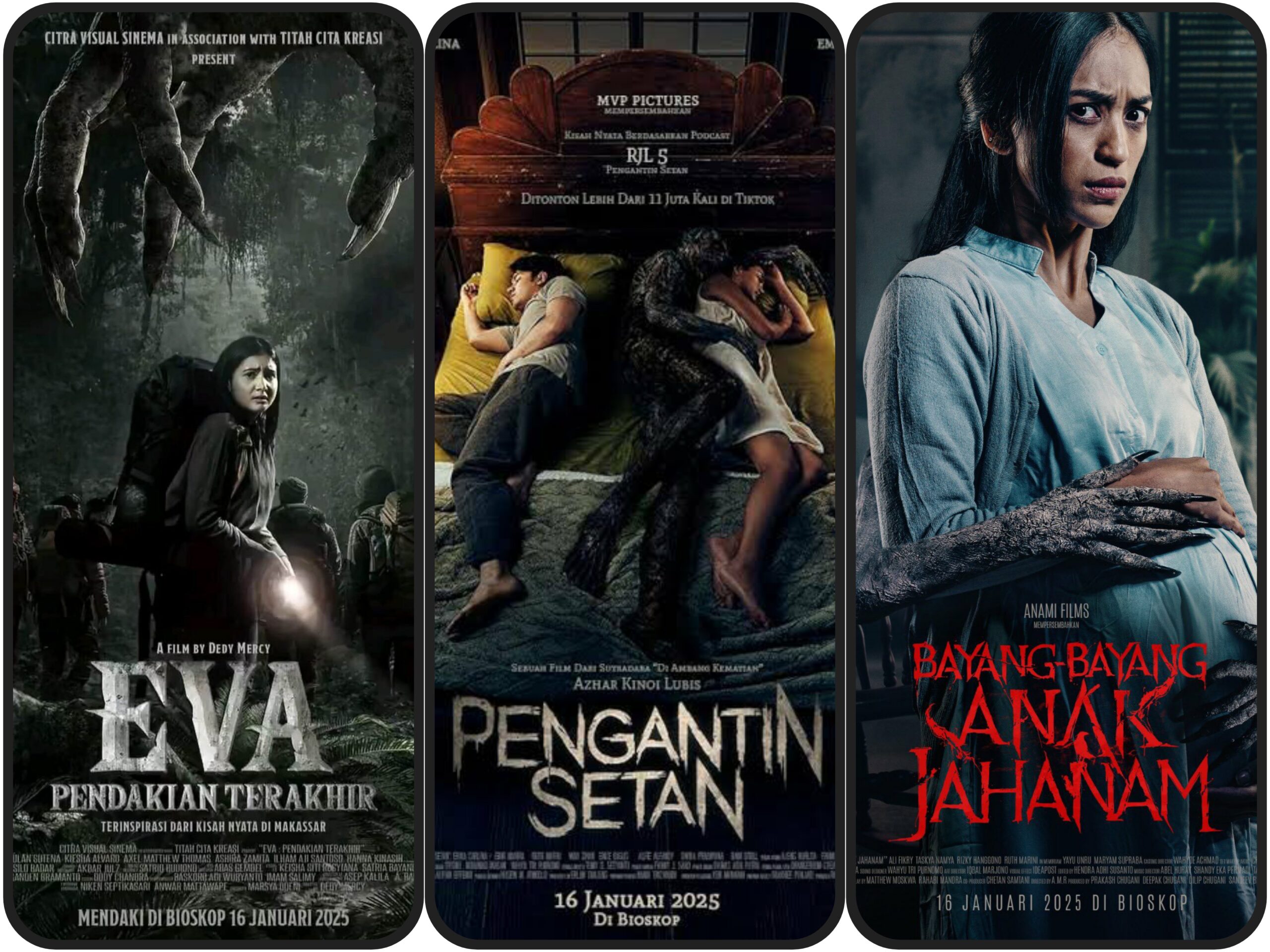 Menyeramkan! 3 Film Horor Indonesia Ini Mulai Tayang Serentak di Bioskop, Simak Sinopsis dan Para Pemerannya