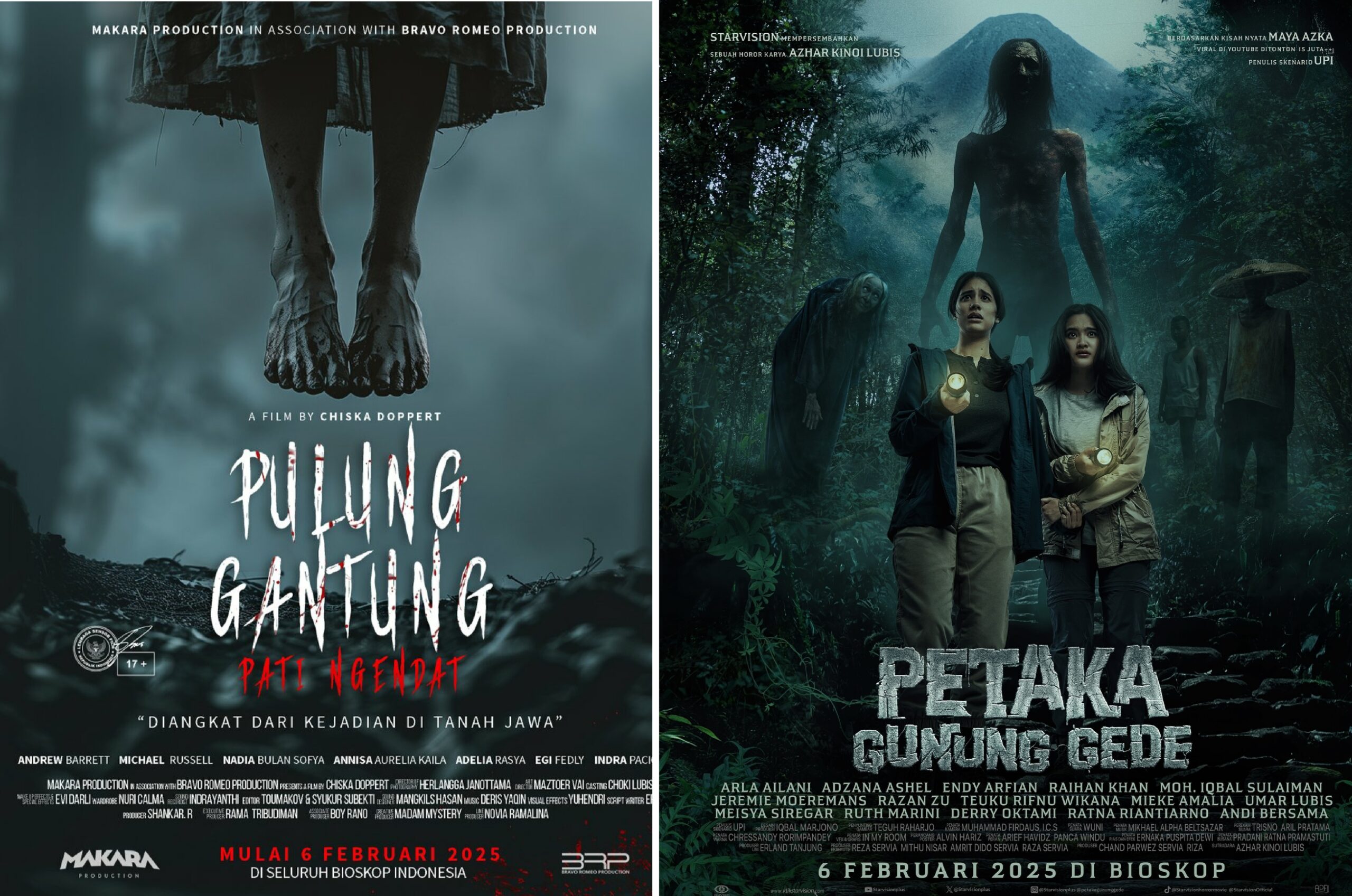 Duel Film Horor Indonesia Bentrok Lagi!, Kini Giliran Pulung Gantung vs Petaka Gunung Gede, Mana yang Paling Menyeramkan?